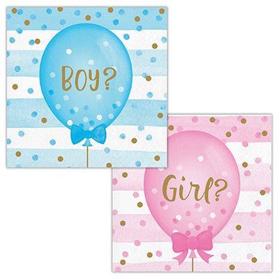 tovagliolo 25x25cm - fronte / retro gender reveal 16 pz