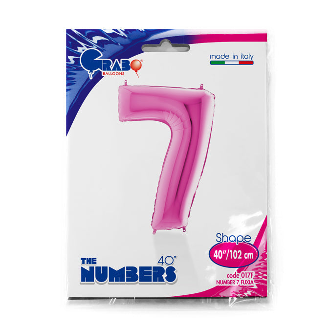numerone 7 foil 100cm/40inch fucsia