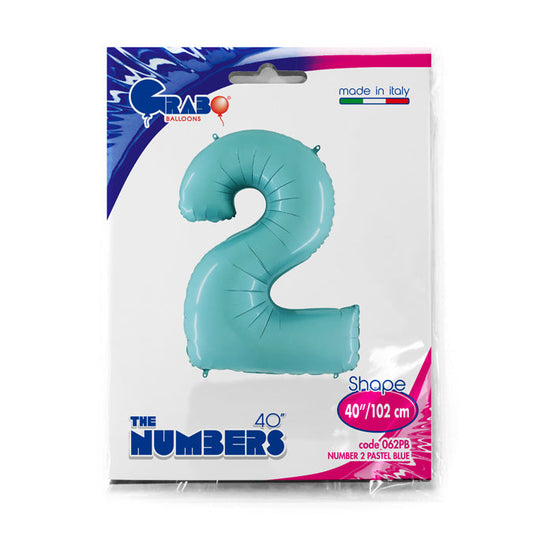 numero 2 foil 100cm/40inch celeste