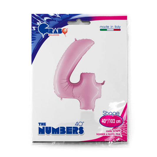 numero 4 foil 100cm/40inch rosa