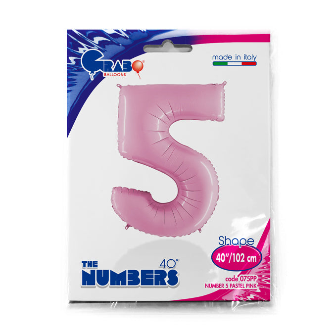 numero 5 foil 100cm/40inch rosa