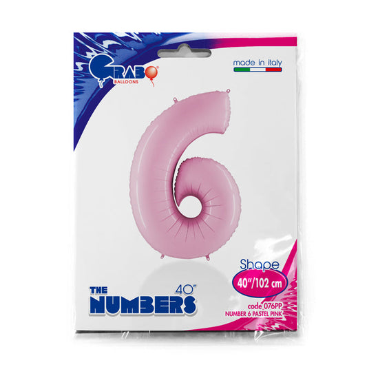 numero 6 foil 100cm/40inch rosa