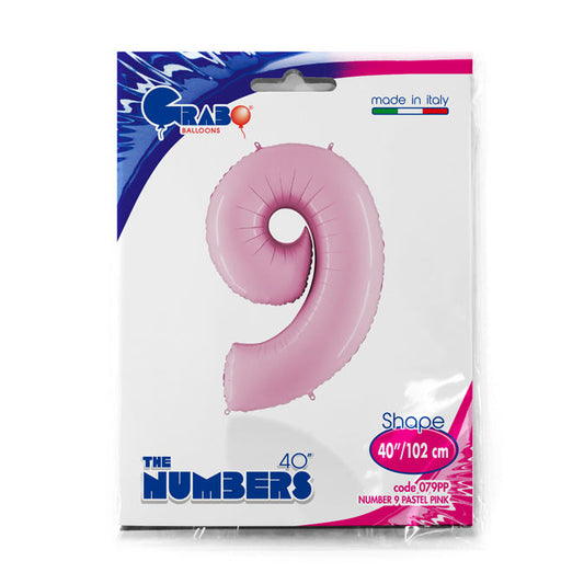 numero 9 foil 100cm/40inch rosa