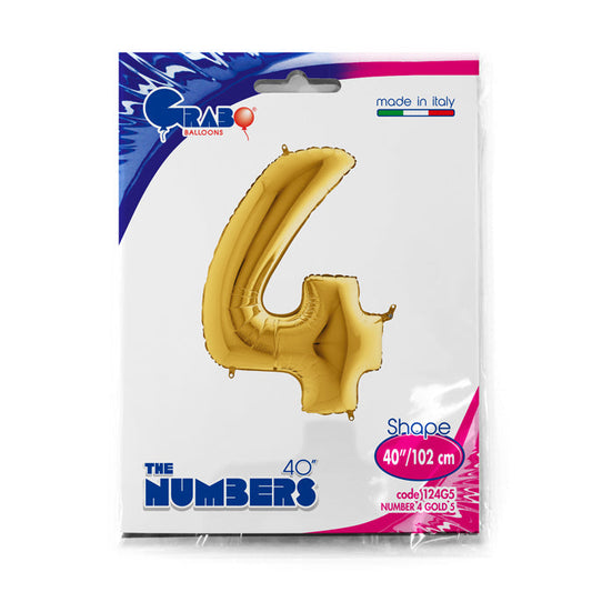 numero 4 foil 100cm/40inch oro