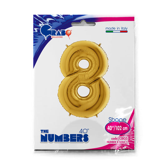 numero 8 foil 100cm/40inch oro
