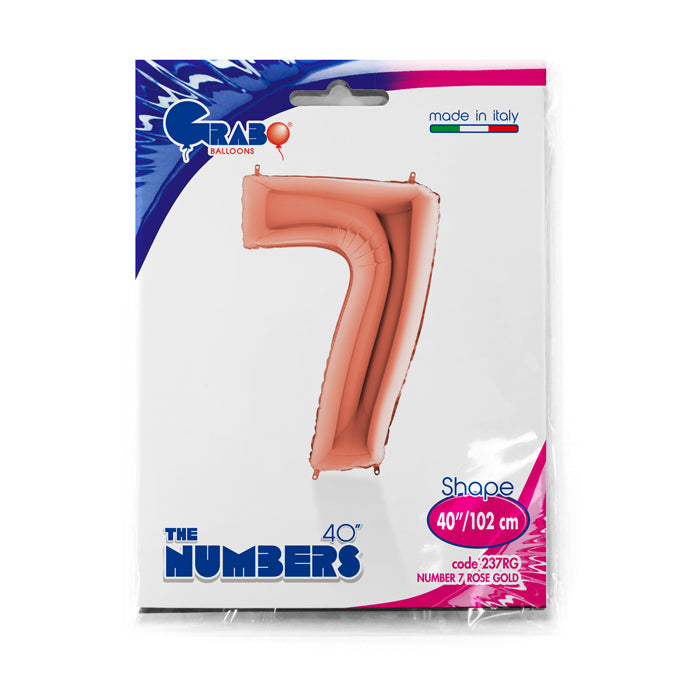 numero 7 foil 100cm/40inch rosa gold