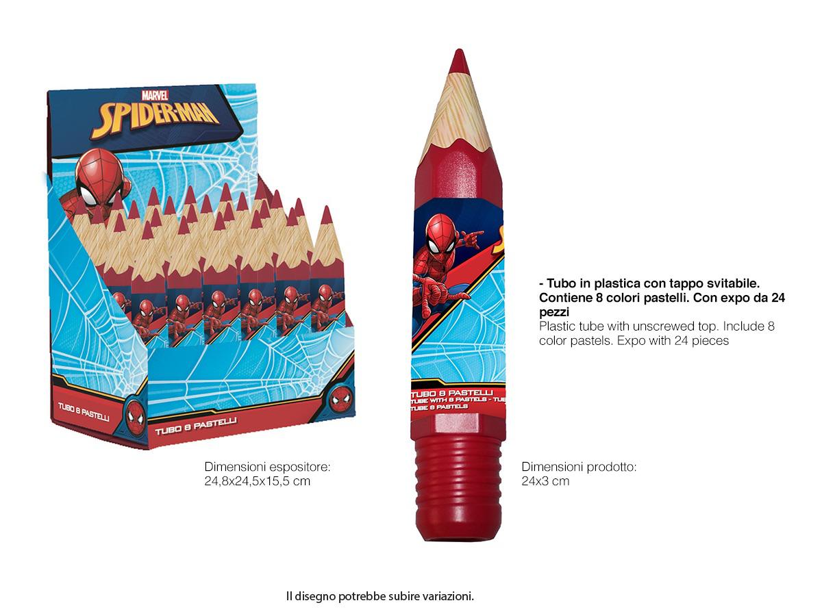 8 colori a matita Spiderman in tubo