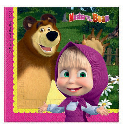 Tovagliolo 33x33cm 20 pz Masha e Orso