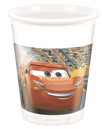 bicchiere plastica. 8 pz * cars 3
