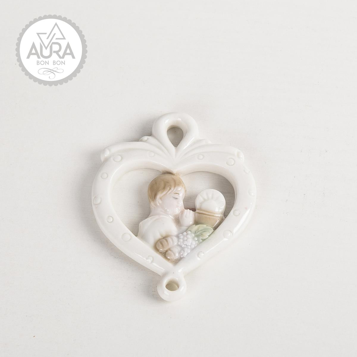 Appendino cuore bimbo Prima Comunione 8,4x6,8x0,8cm