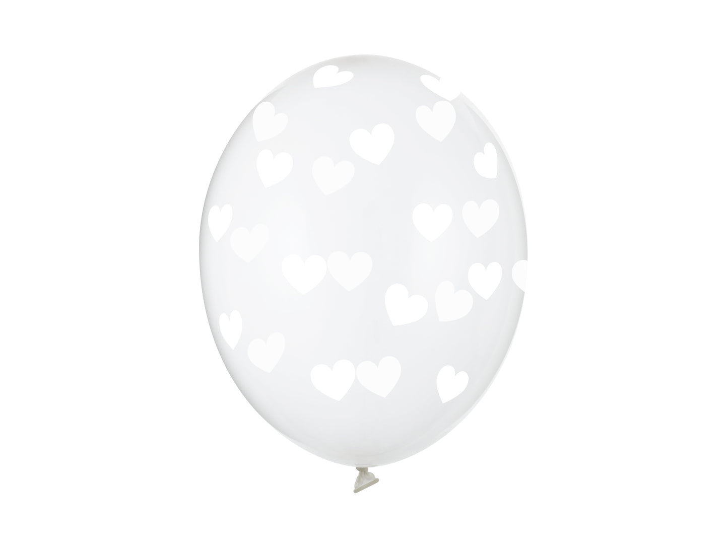 Balloons 30cm. hearts. crystal clear 6pz