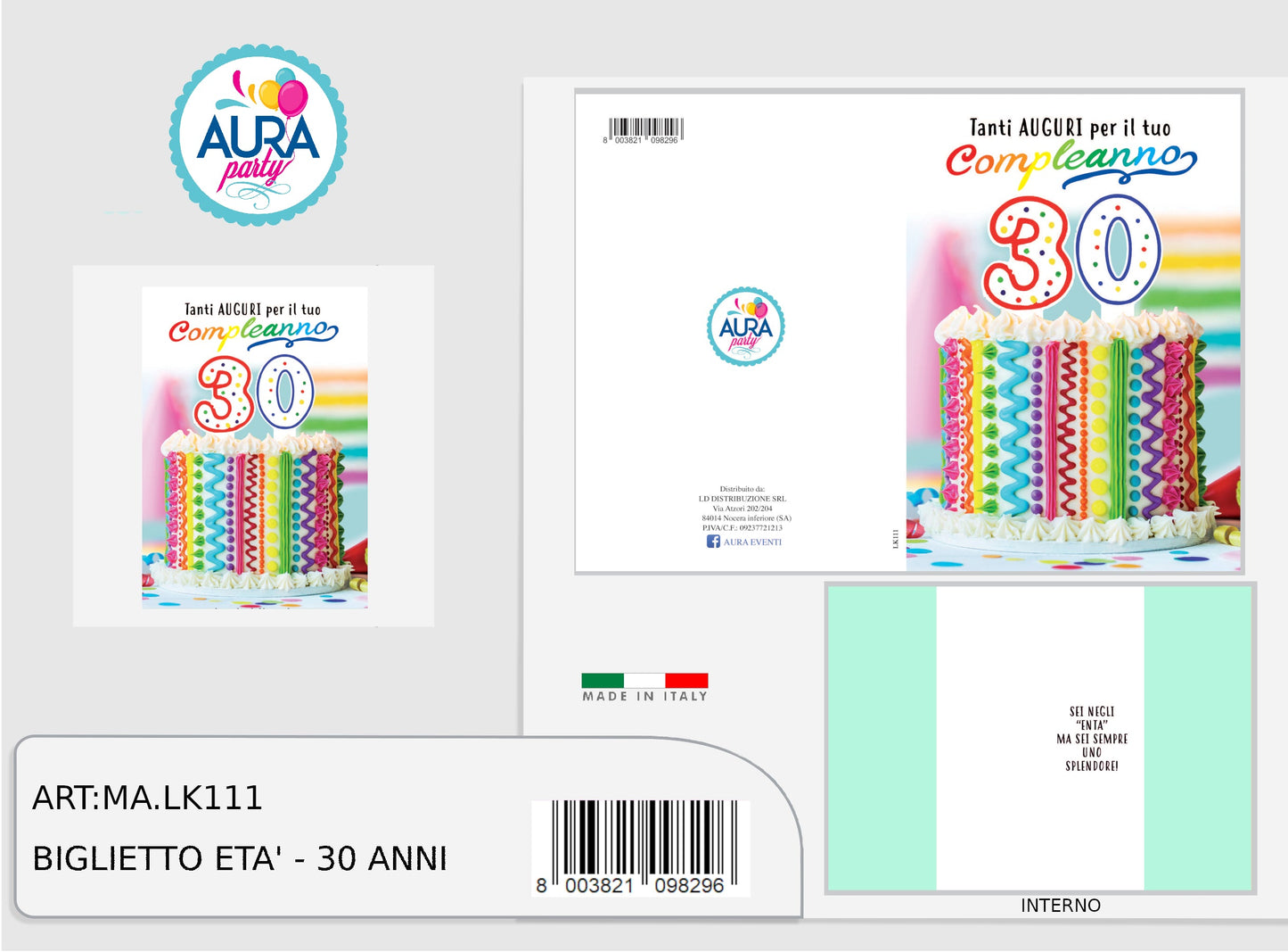 biglietto compleanno 30 anni