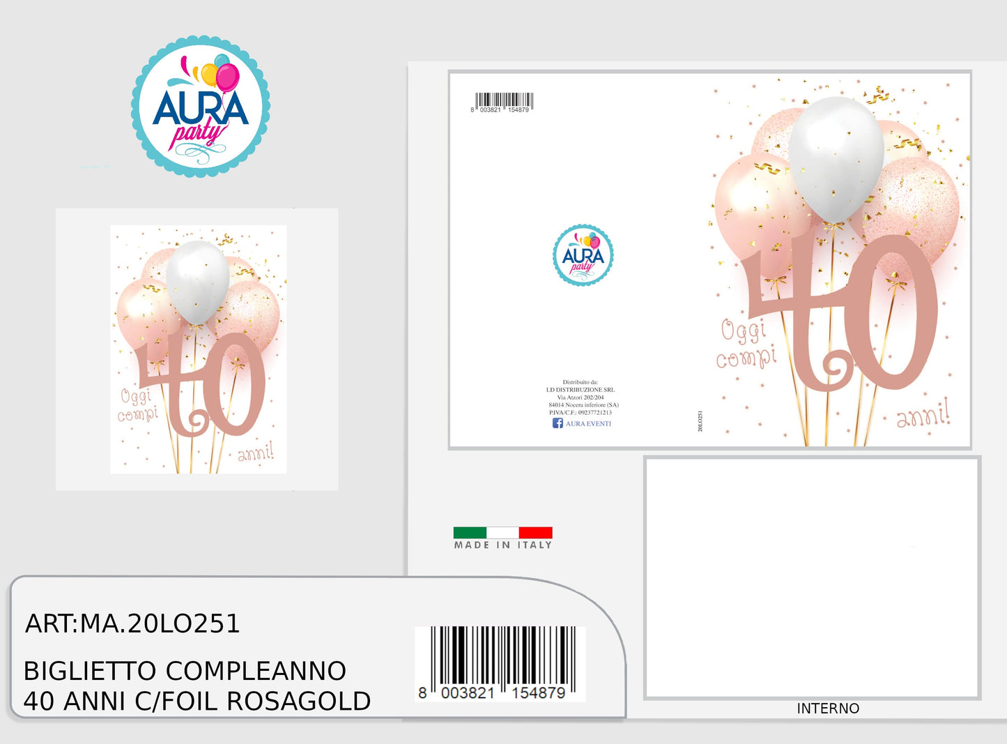 biglietto compleanno 40 anni