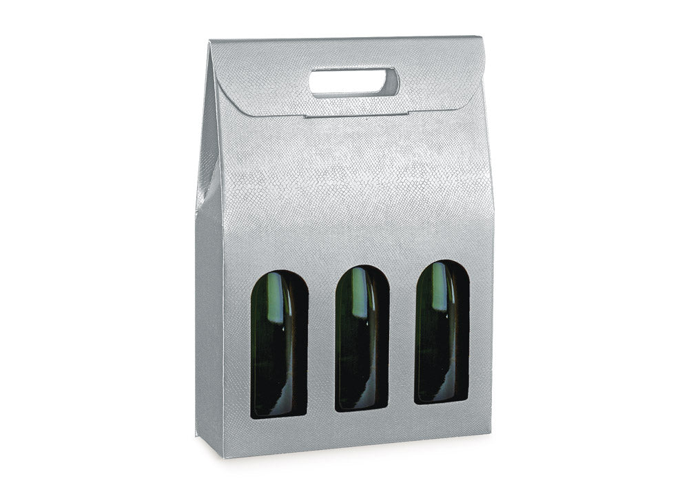 3 bottiglie f.to 270x90x385mm skin argento