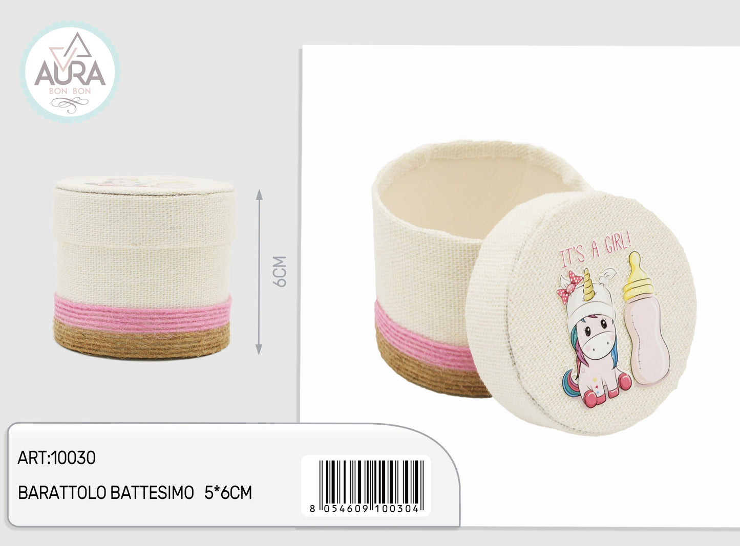 barattolo baby unicorno rosa