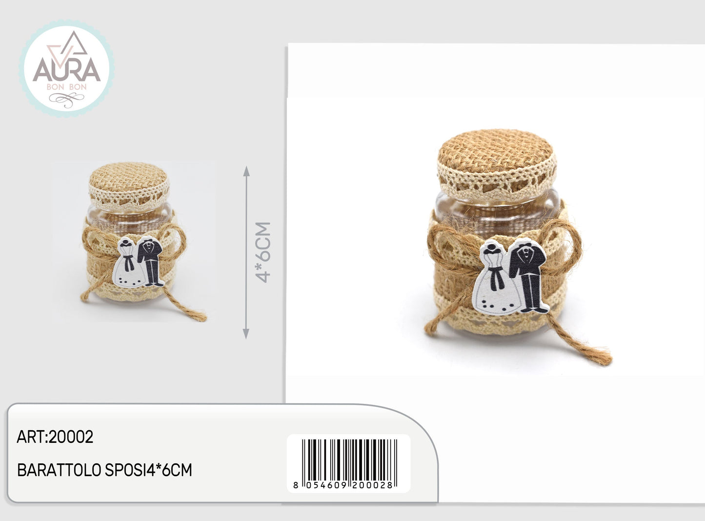 barattolo sposi 4x6cm