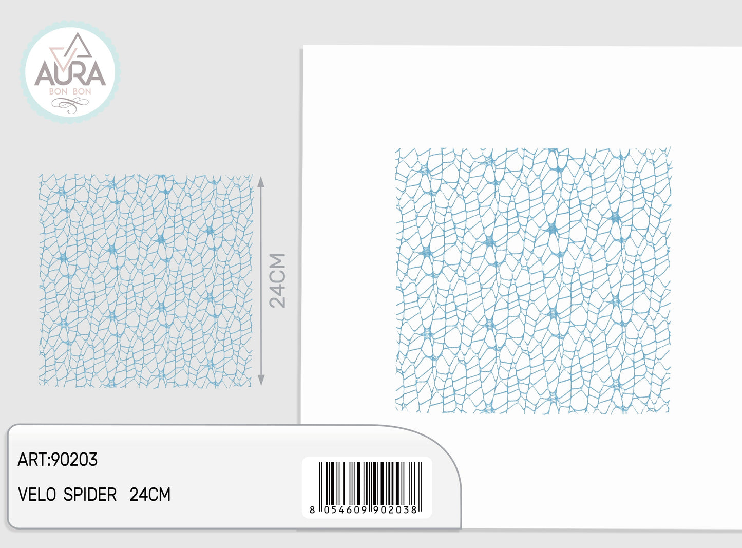 Velo spider quadrato 25pz celeste