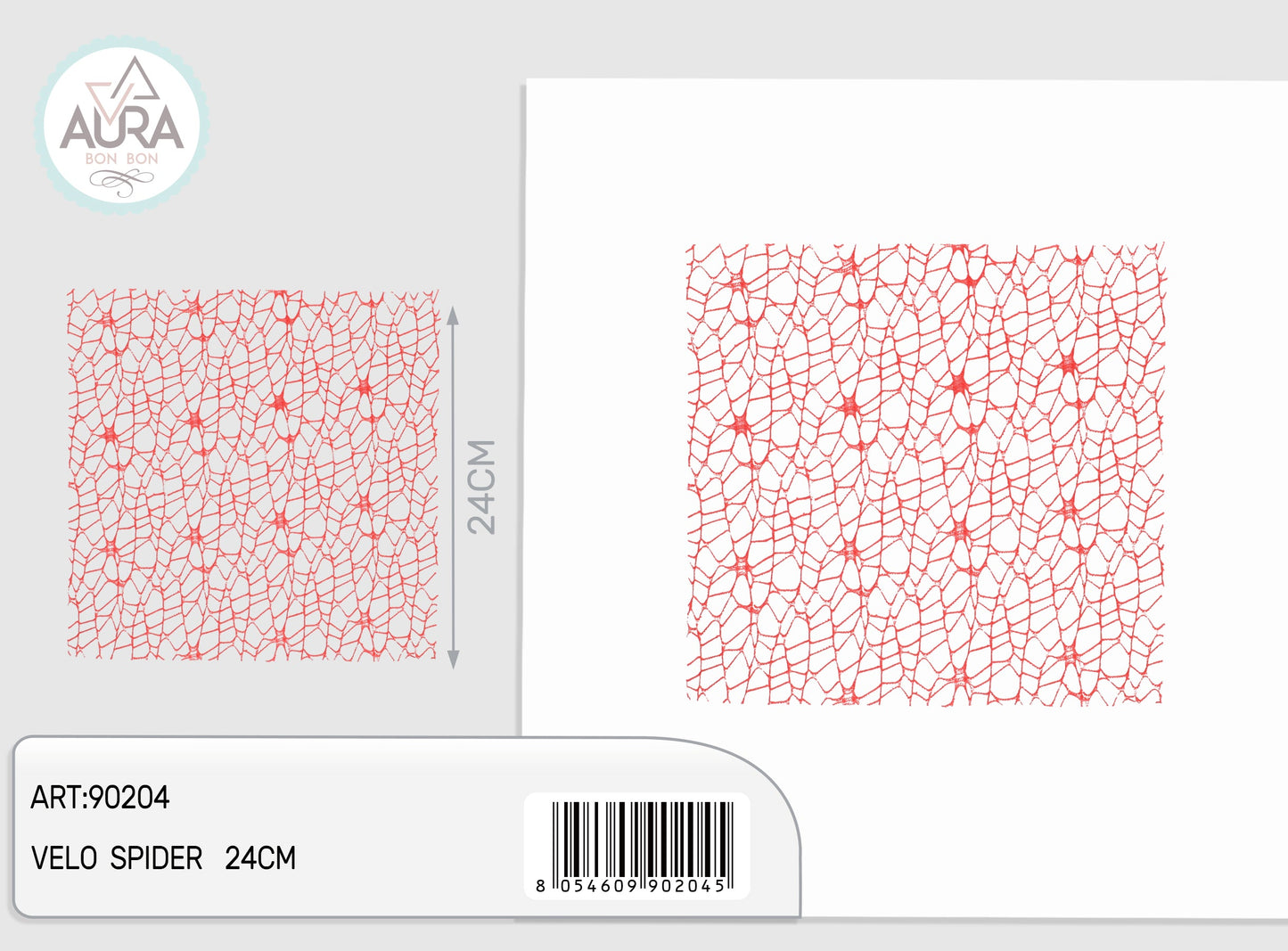 Velo spider quadrato 25pz rosso