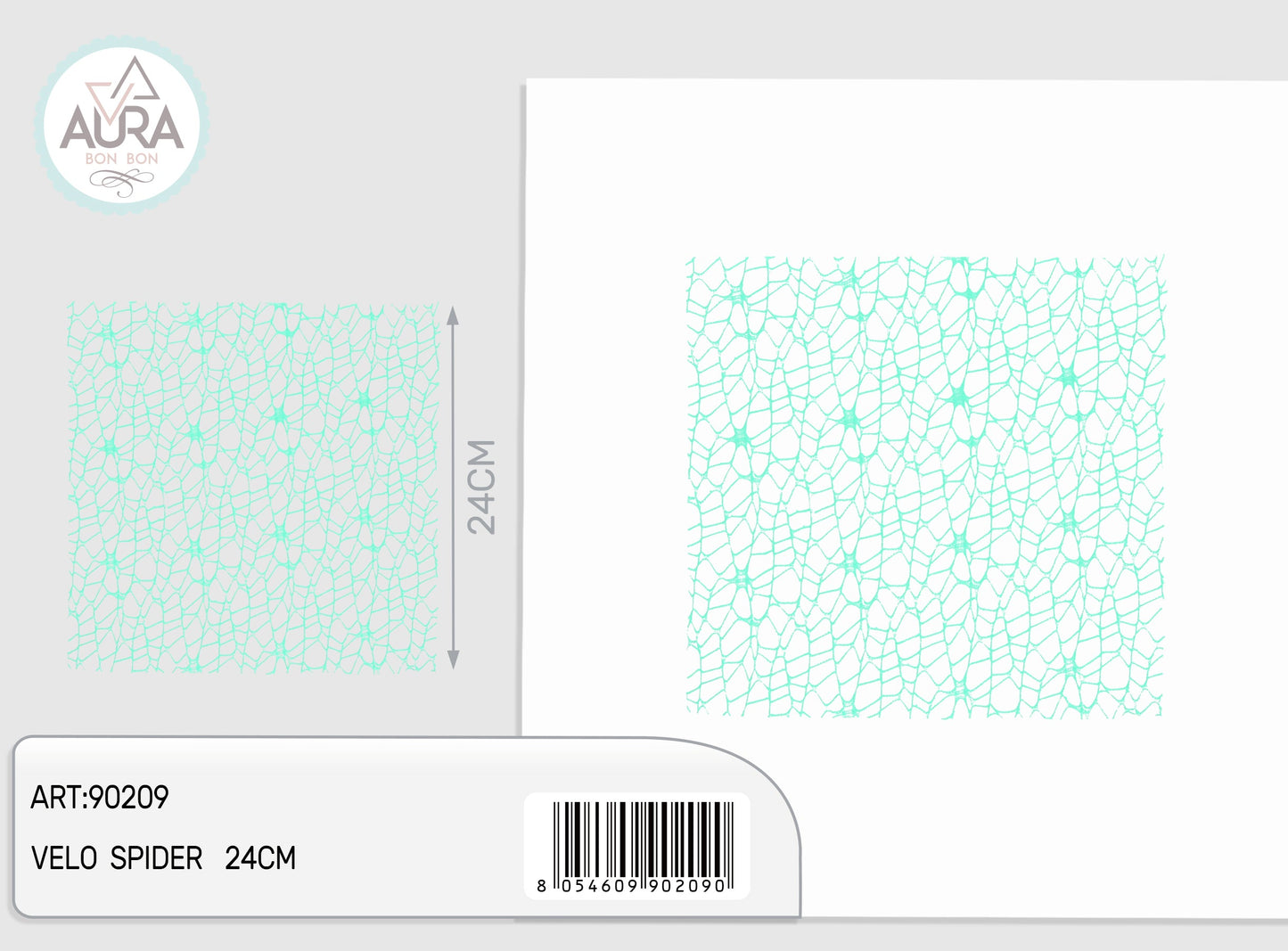 Velo spider quadrato 25pz tiffany