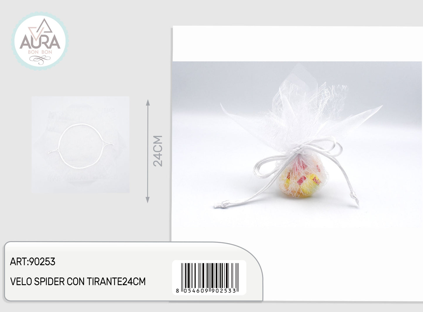 velo spider con tirante 24cm argento