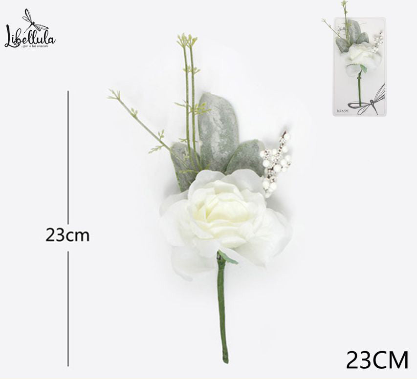 Fiore bianco per decorazioni 23cm h