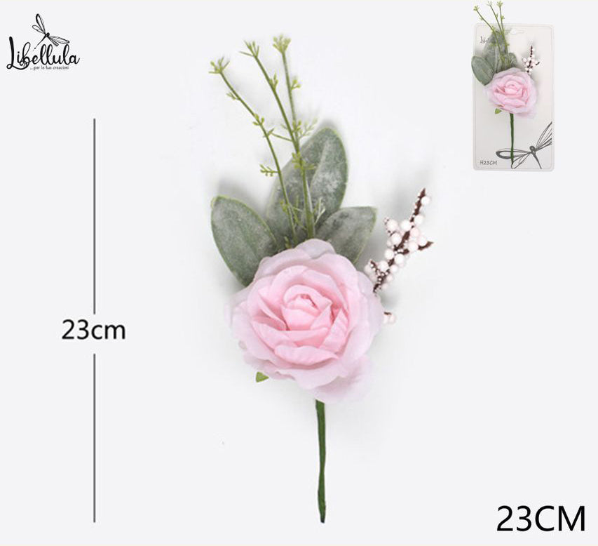 Fiore rosa per decorazioni 23cm h