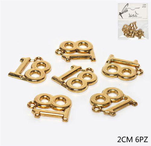 Ciondolo in metallo 18 color oro 3cm 6pz