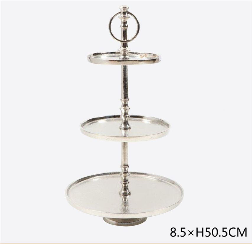 Alzatina in metallo a tre piani con anello 8,5x50,5cm