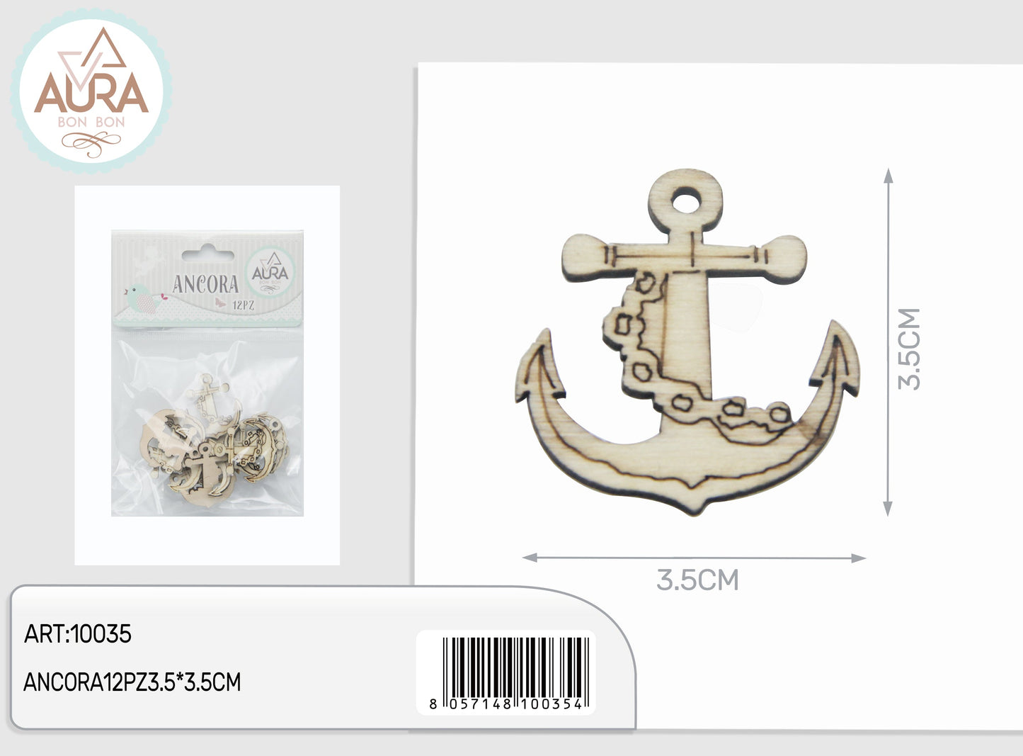 ancora 12pz 3,5x3,5cm