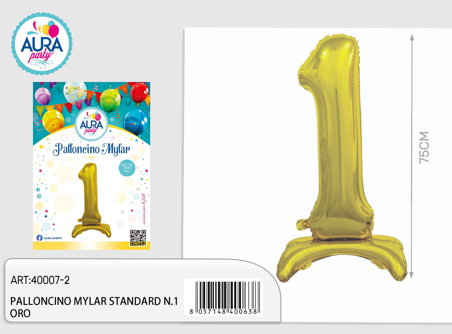 palloncini mylar standard n.1 oro