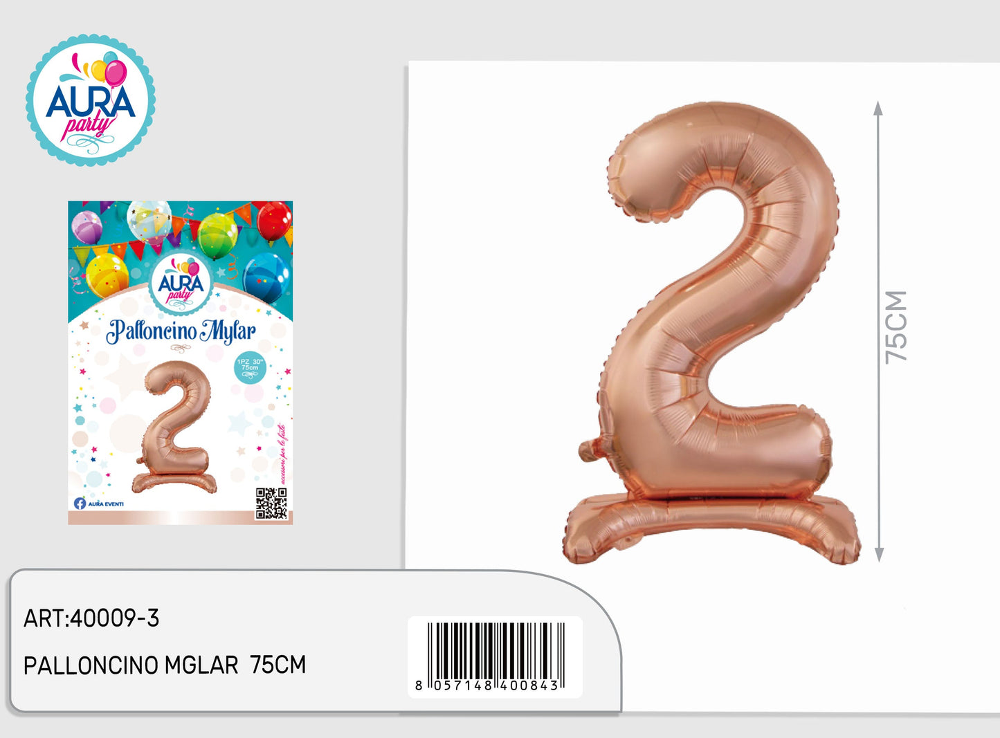 palloncini mylar standard rosagold 2