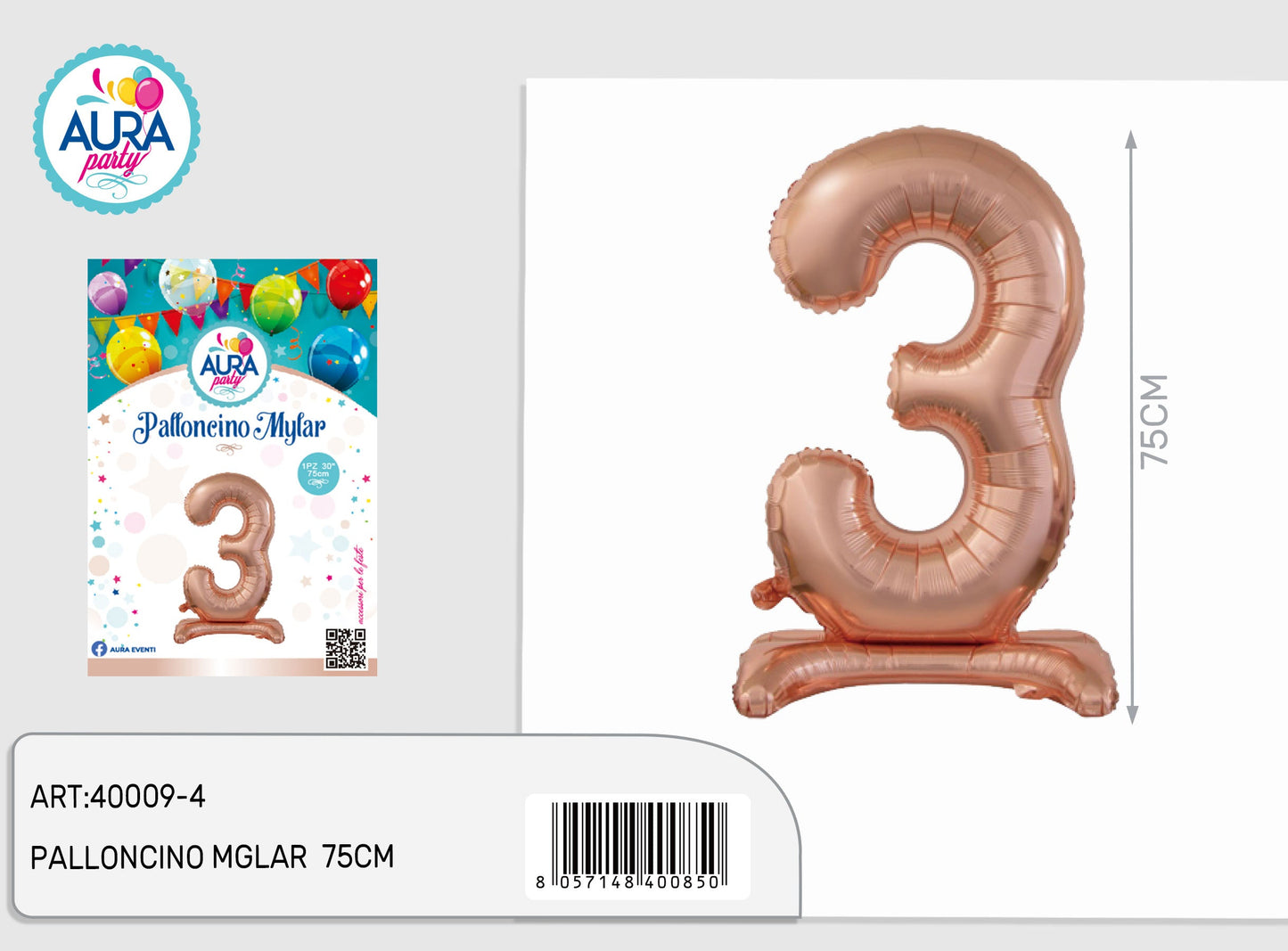 palloncini mylar standard rosagold 3