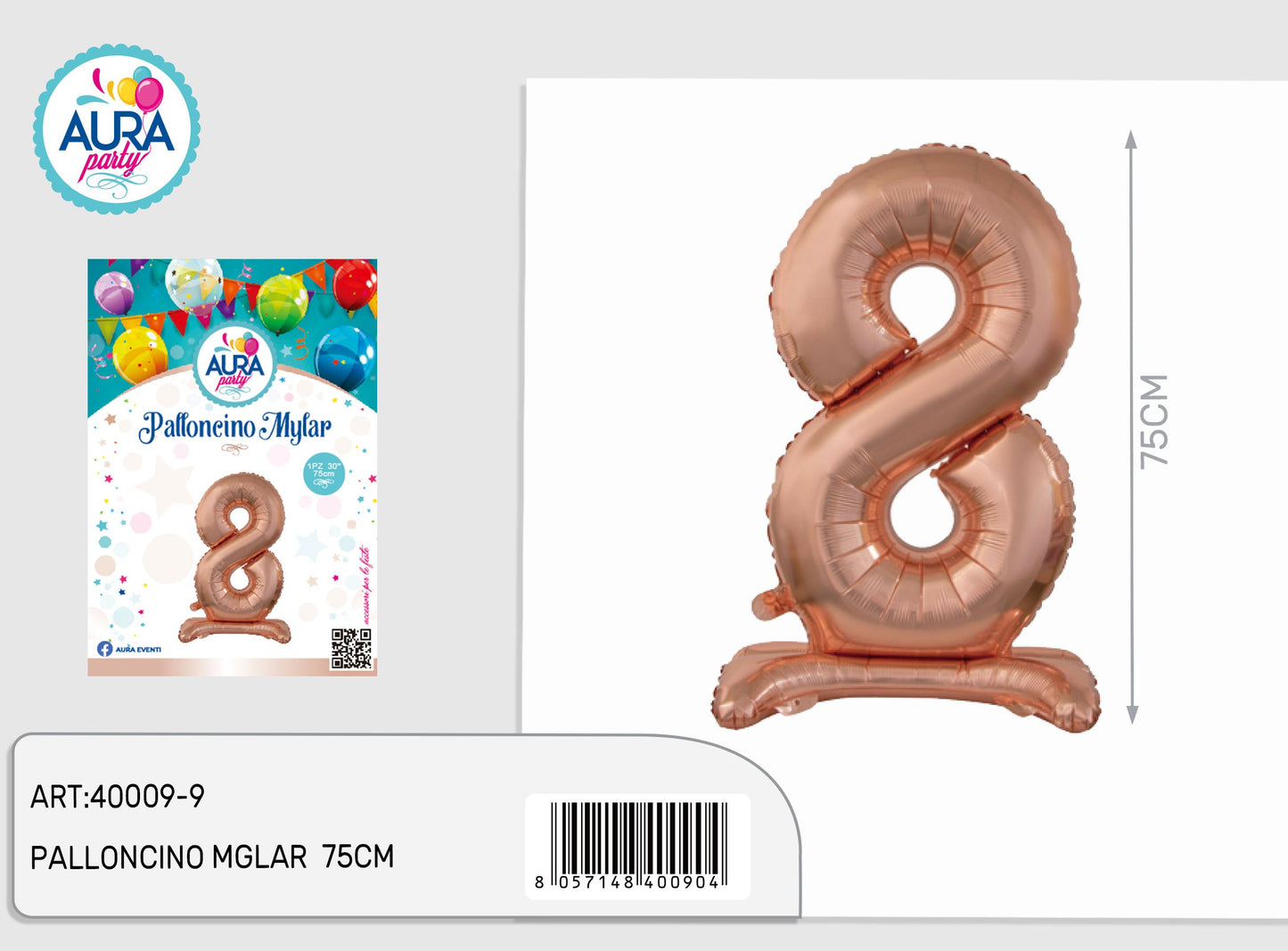 palloncini mylar standard rosagold 8