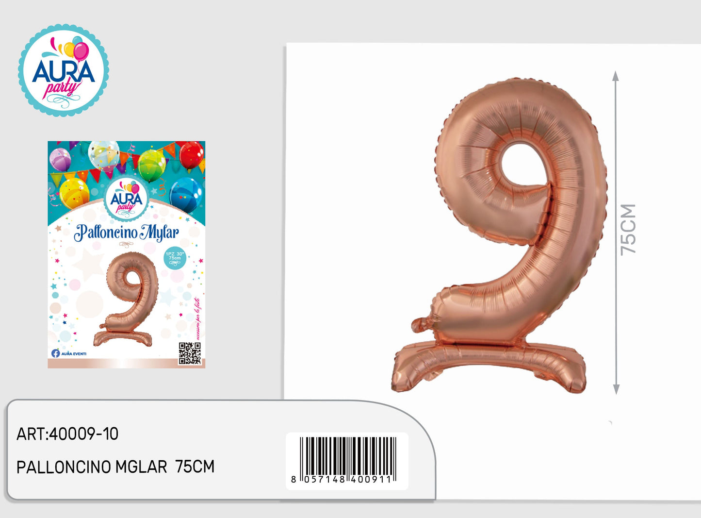 palloncini mylar standard rosagold 9