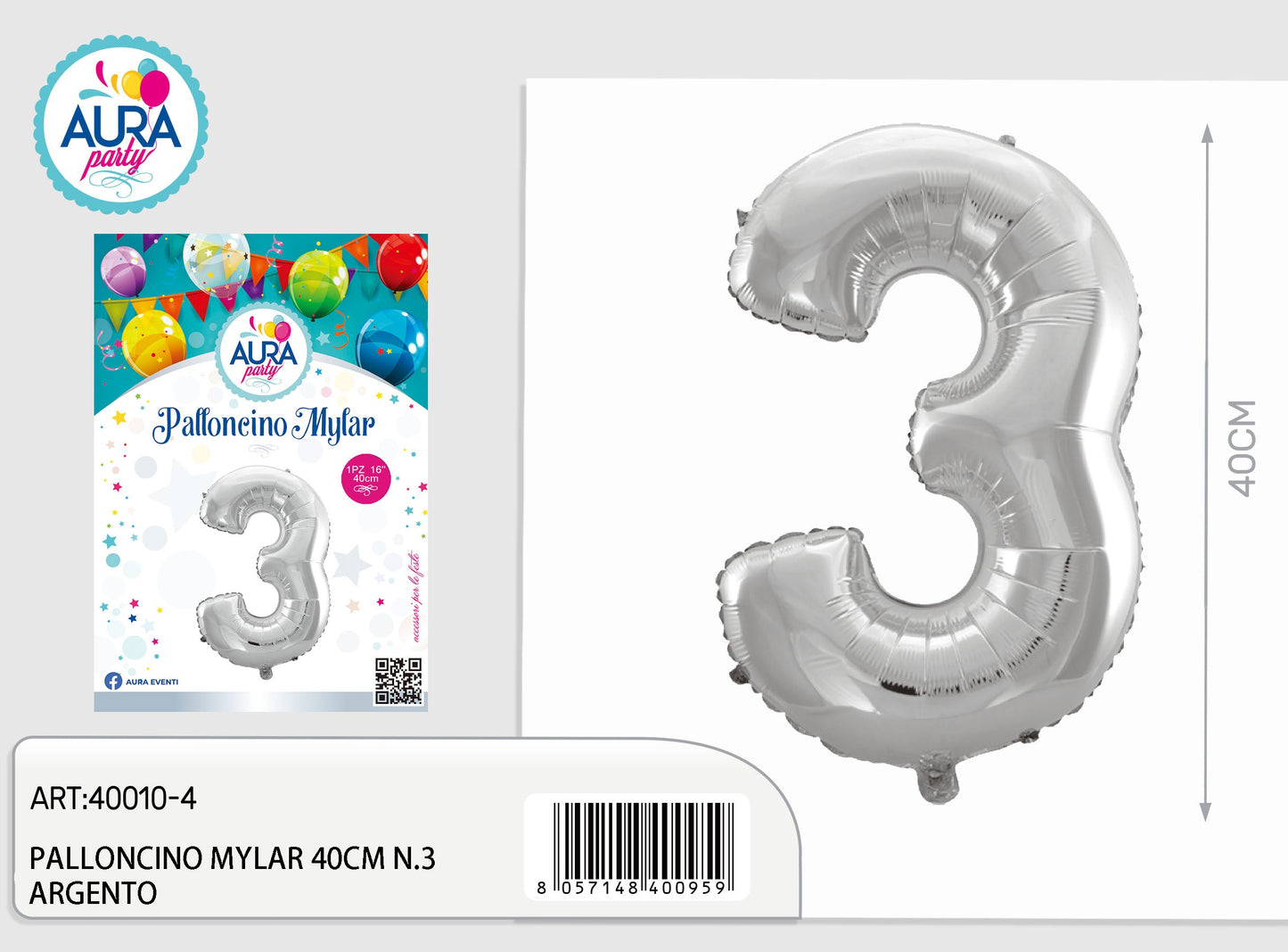 palloncini mylar 18n.3 argento