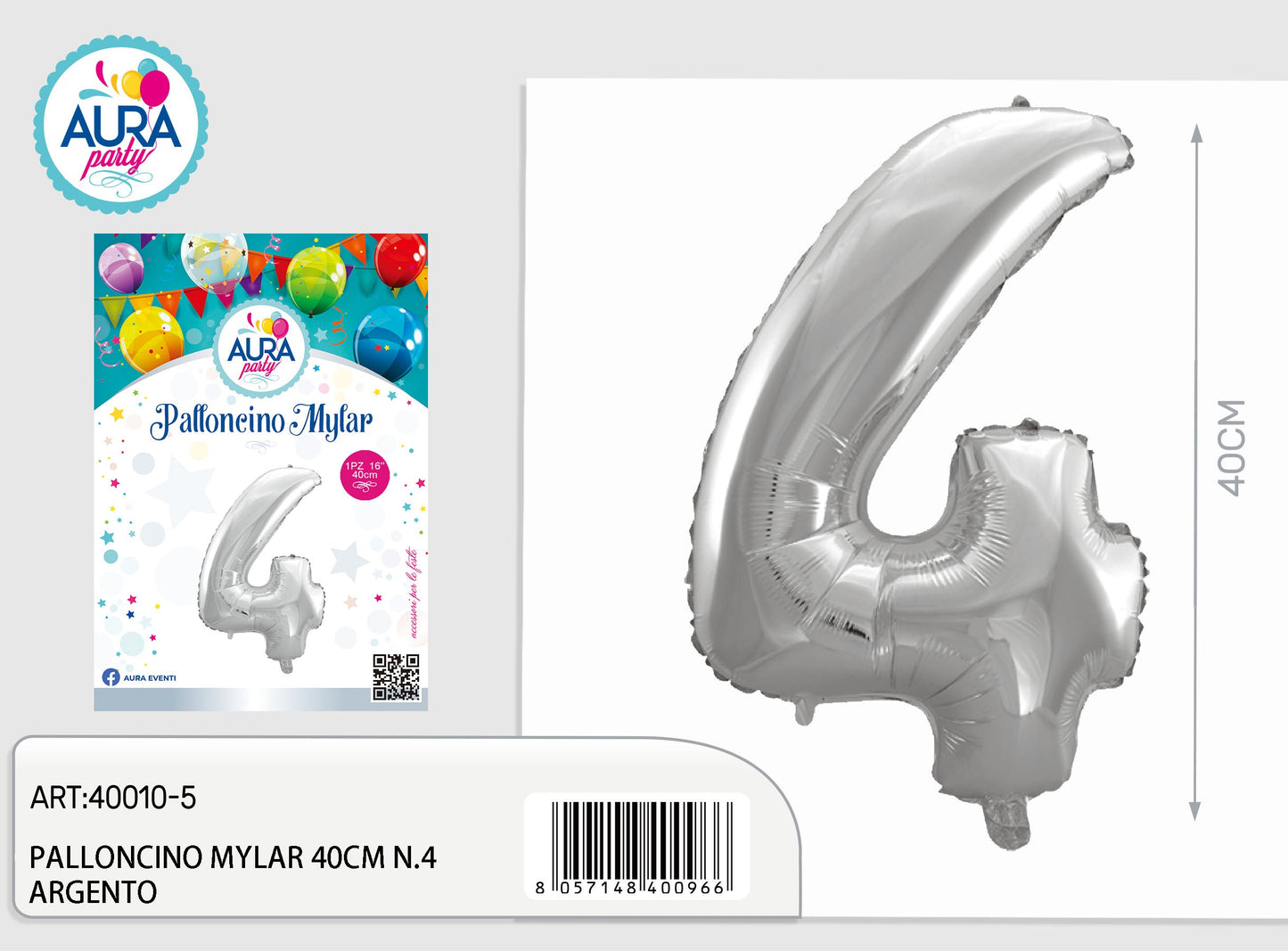 palloncini mylar 18n.4 argento