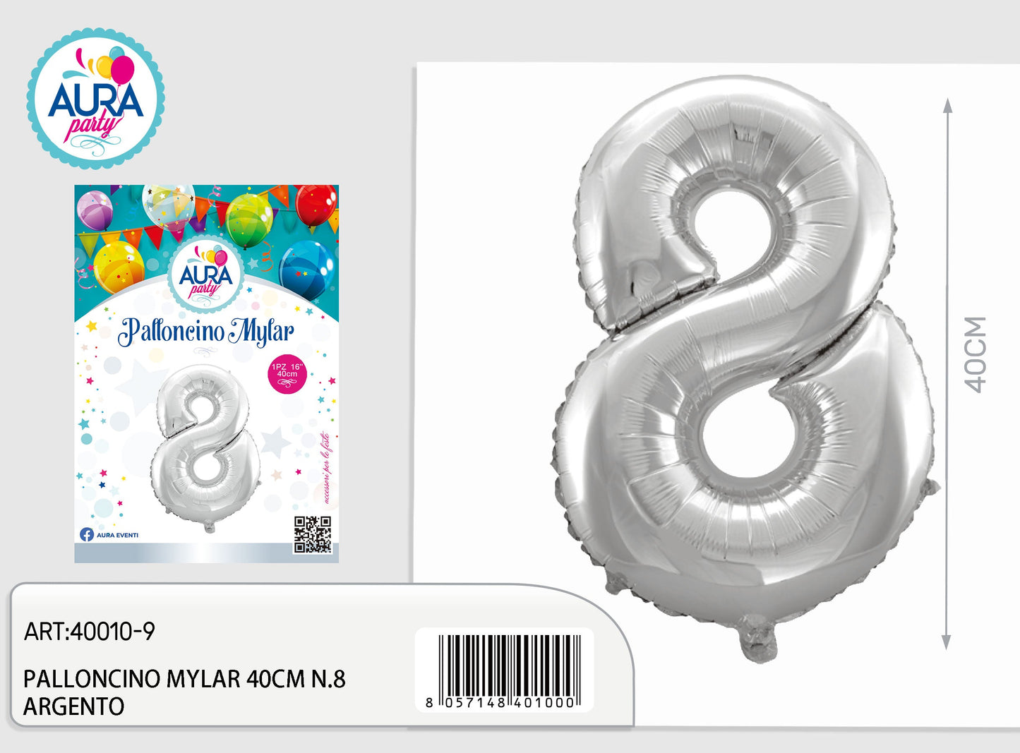 palloncini mylar 18n.8 argento