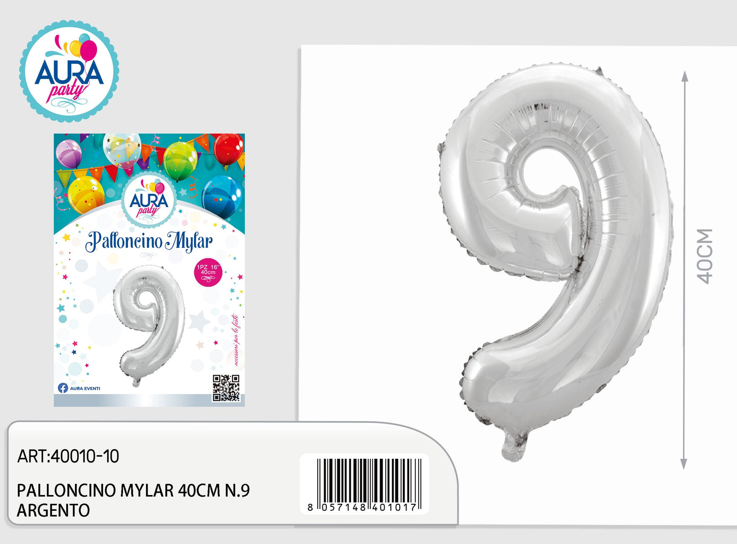 palloncini mylar 18n.9 argento