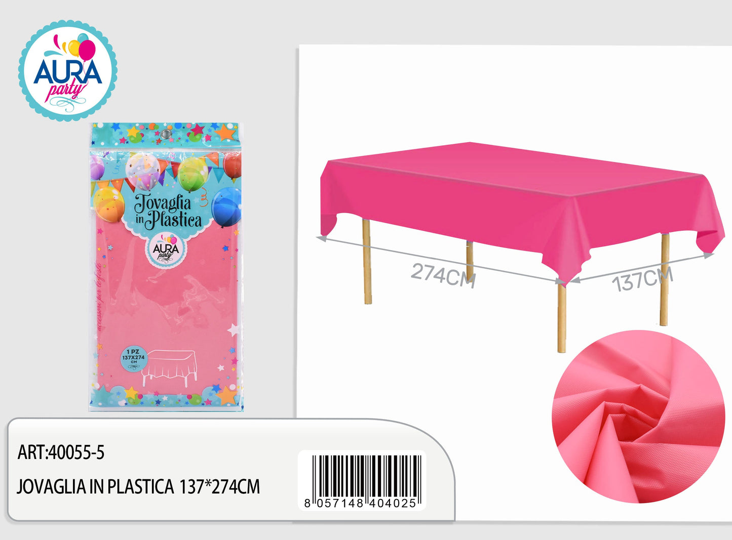 Tovaglia per tavolo 137x274cm fucsia