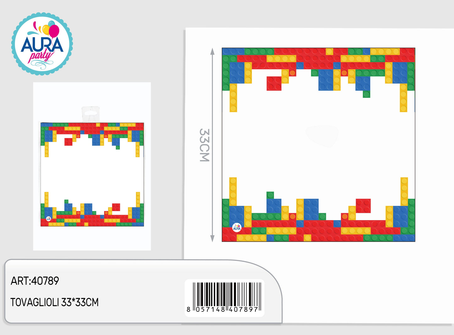 tovaglioli block 33x33cm multicolore