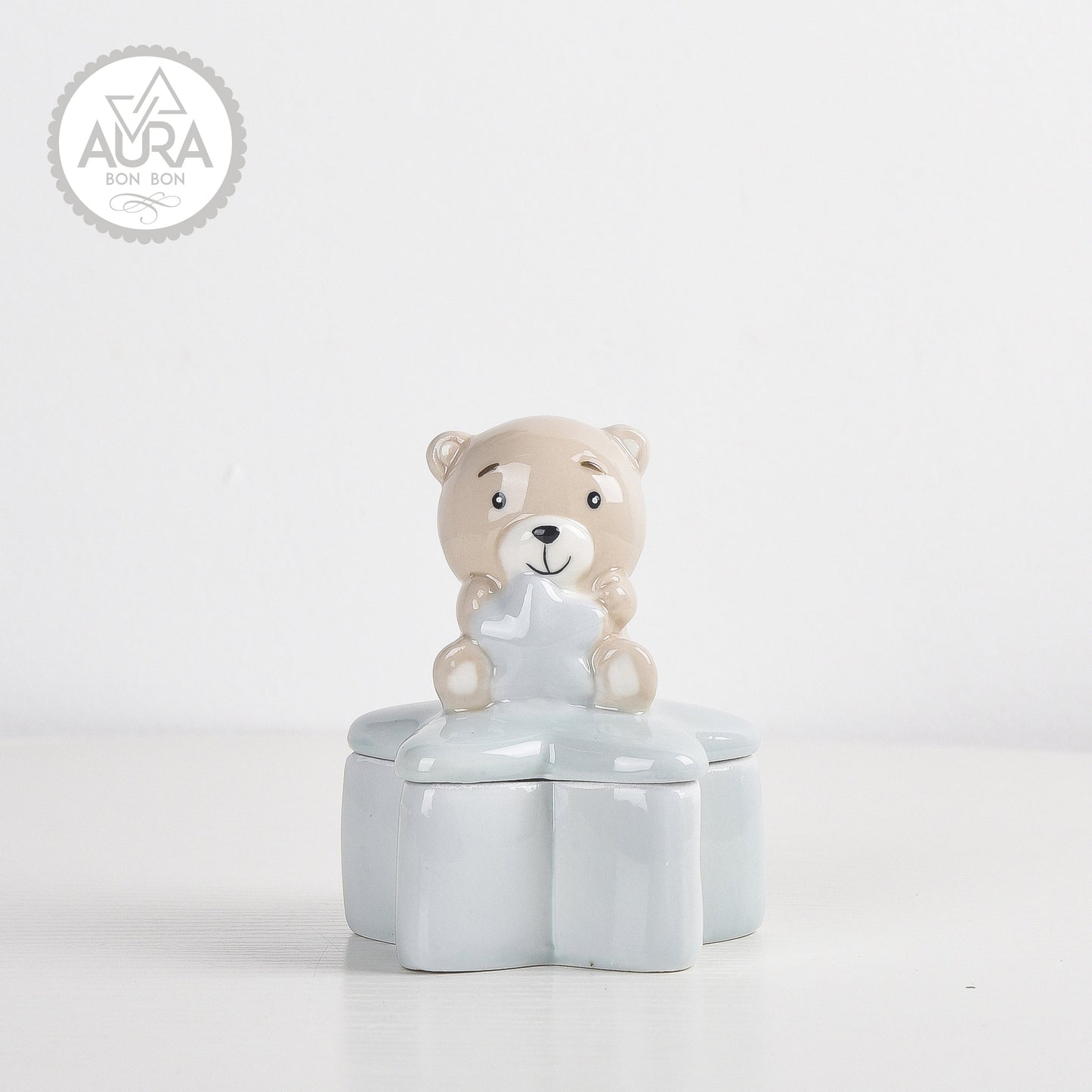 Orsetto portagioie celeste 8,5x8,5x10cm