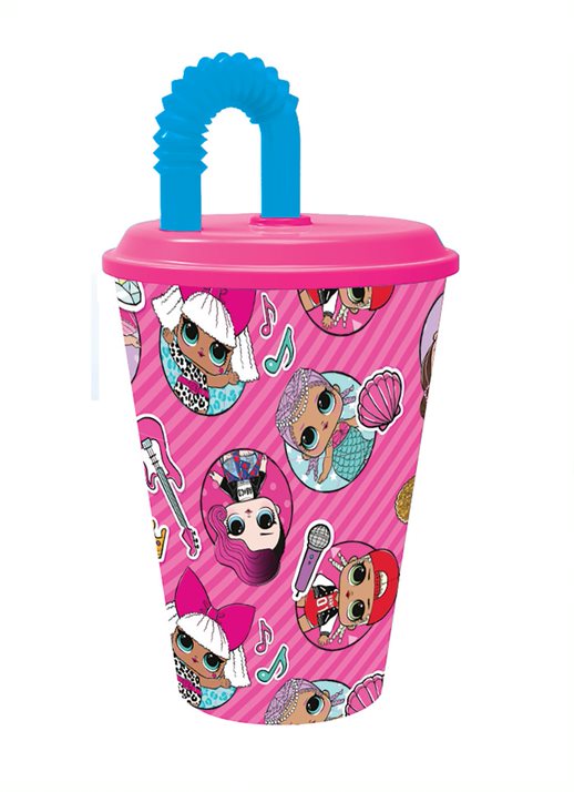 Bicchiere con cannuccia 430 ml LoL Surprise Rock On