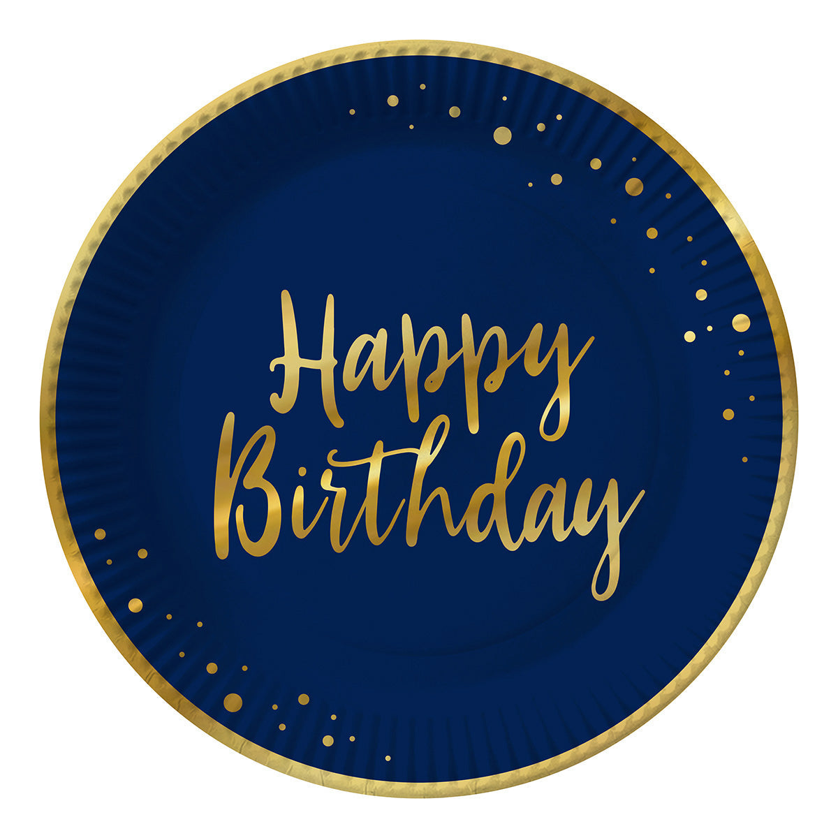 8 piatti happy birthday blu 23cm