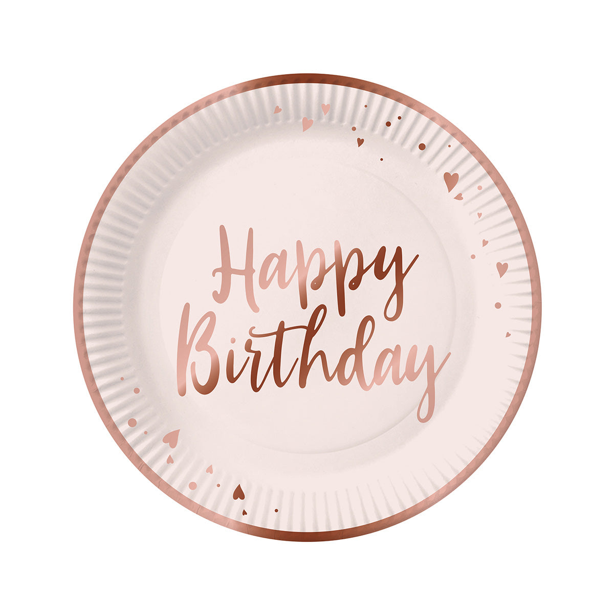 8 piatti happy birthday rosa 20cm