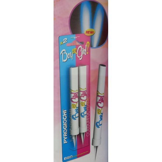 2 candelotti gender reveal azzurro