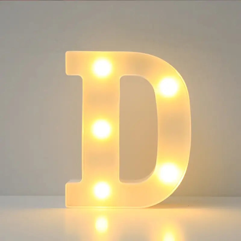 Lettera LED "D" 22 cm – Luce Calda