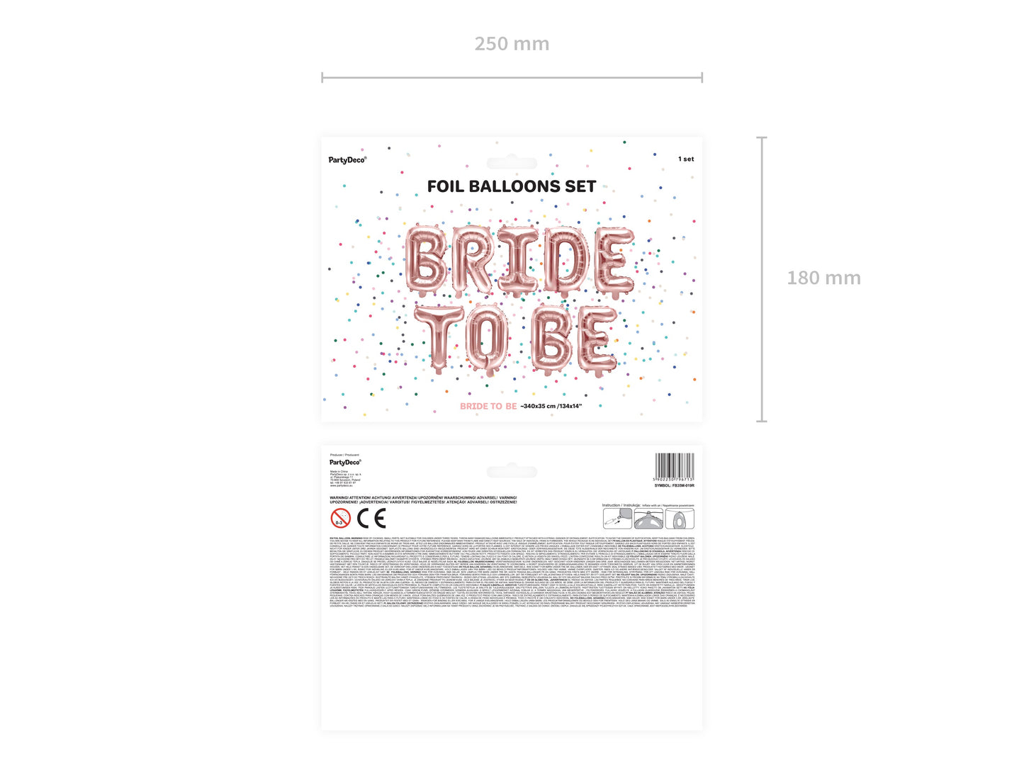 Set palloncini "Bride to be" rosa gold