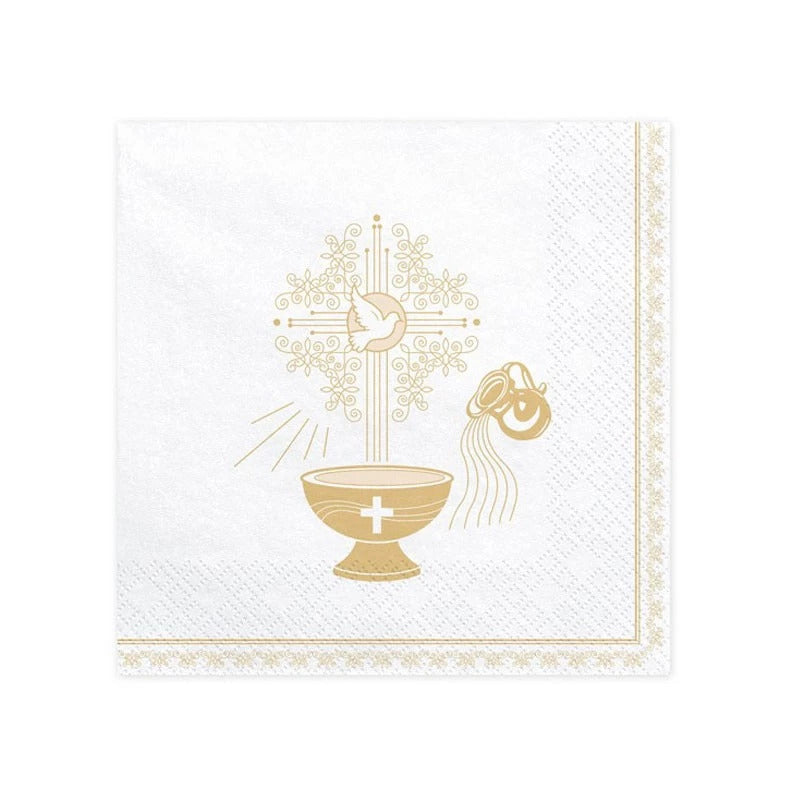 Tovaglioli Santo Battesimo 33x33cm 20pz