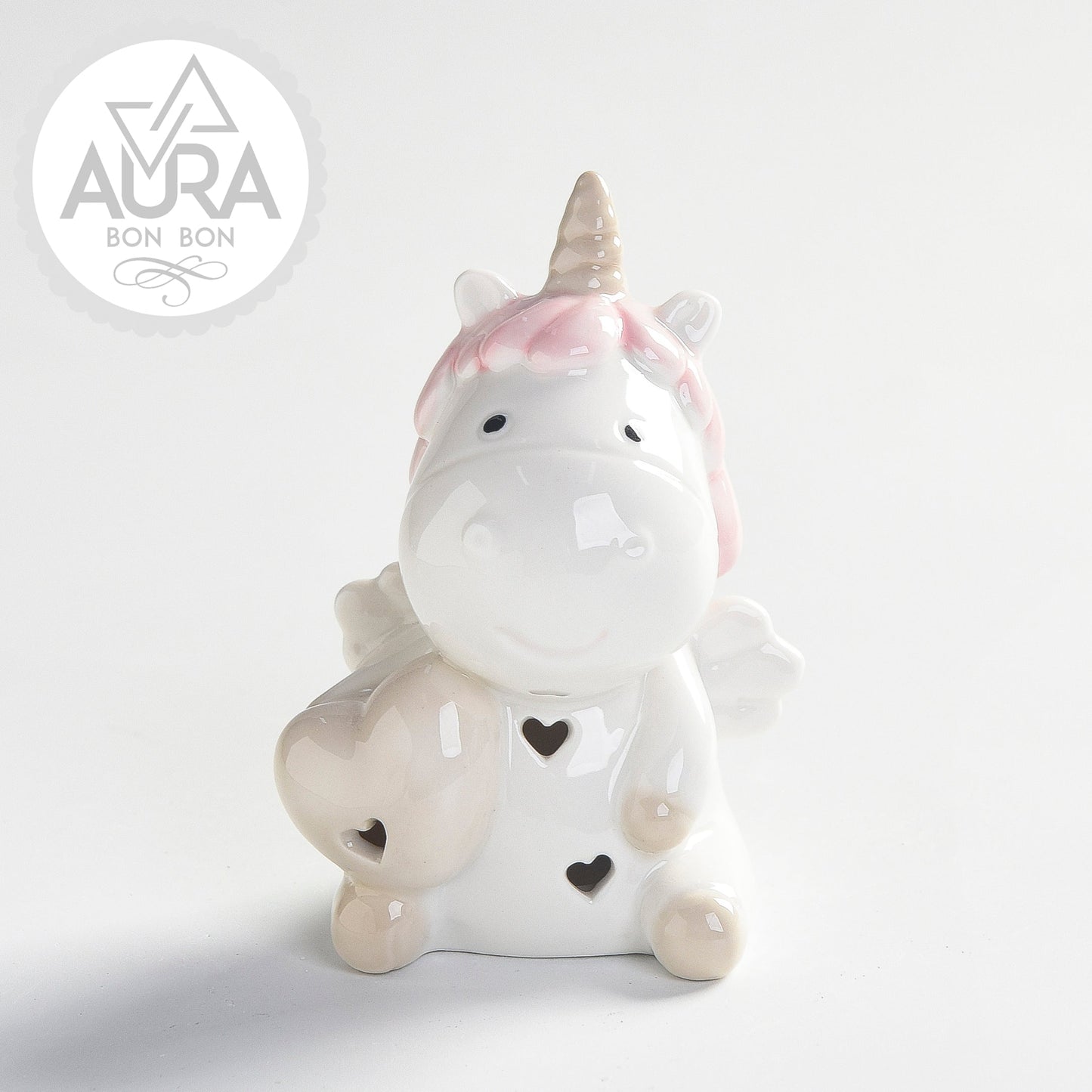 bomboniera unicorno rosa con cuore