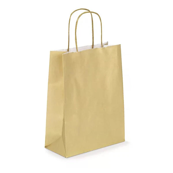 Shopper Jolly Oro 22x10x32cm kraft bianco colorato